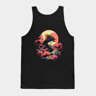 Japanese dragon with sun Tank Top